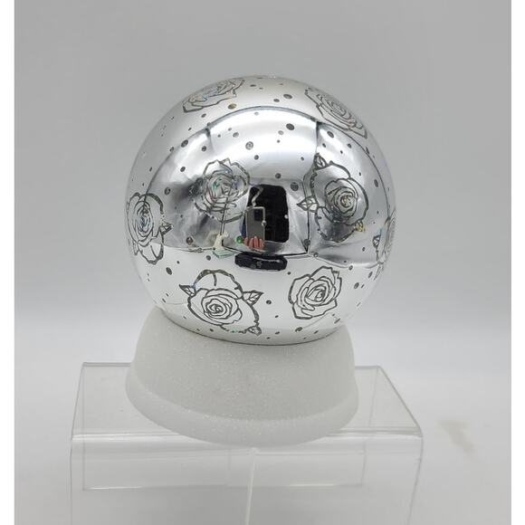 NIB Cracker Barrel Acrylic Rose Glitter Mirror Globe LED 6" T - Picture 3 of 6